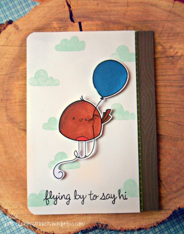 Cute Ink_Ballon Birdie_Lawn Fawn_Flying by to say hi_card_clouds1